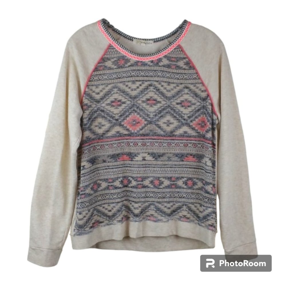 Rewind Aztec Design Long Sleeve T-shirt XL